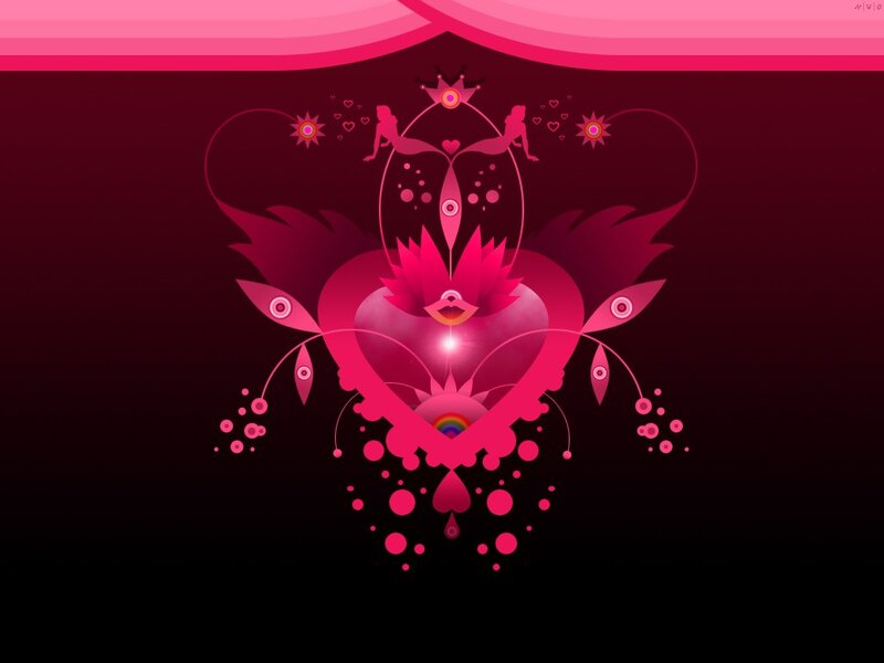 pink heart abstract design
