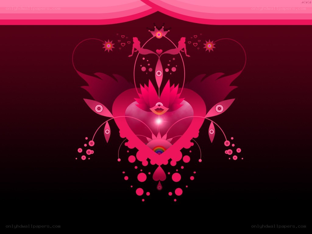 pink heart abstract design