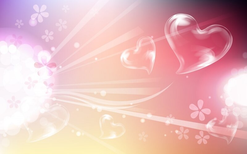 pink heart and flower background