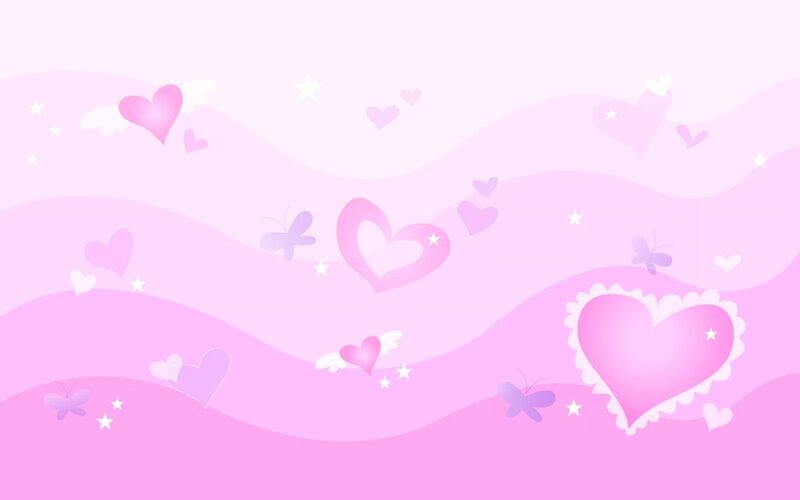 pink heart and star background