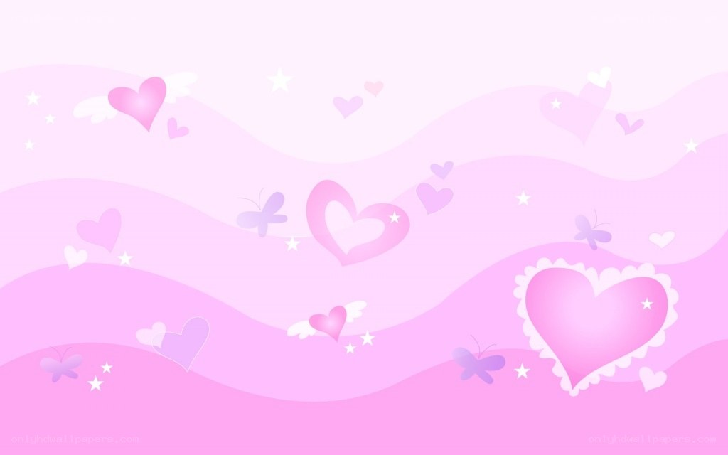 pink heart and star background