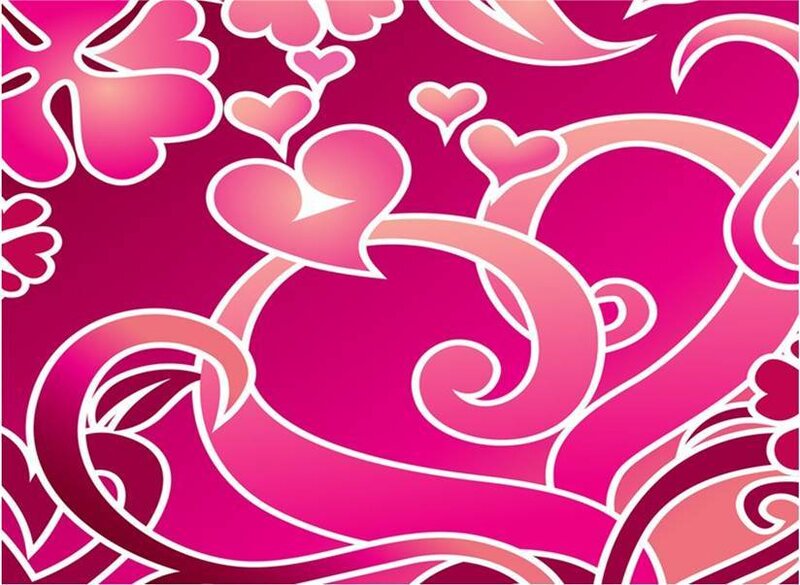 pink heart and swirl pattern