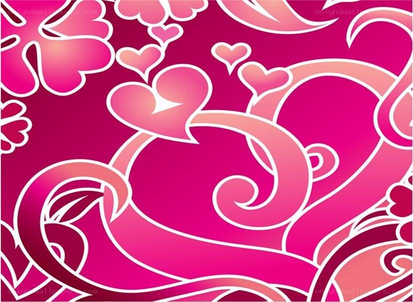 pink heart and swirl pattern