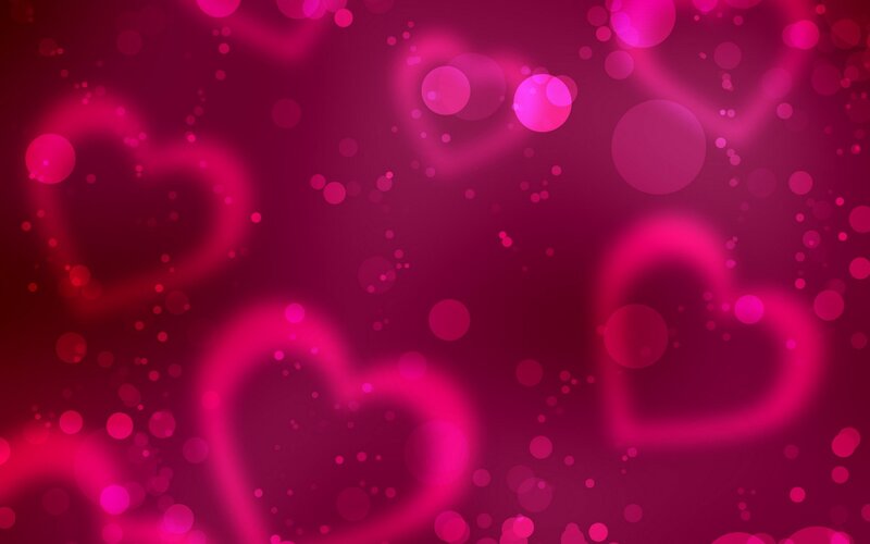 pink heart bokeh background