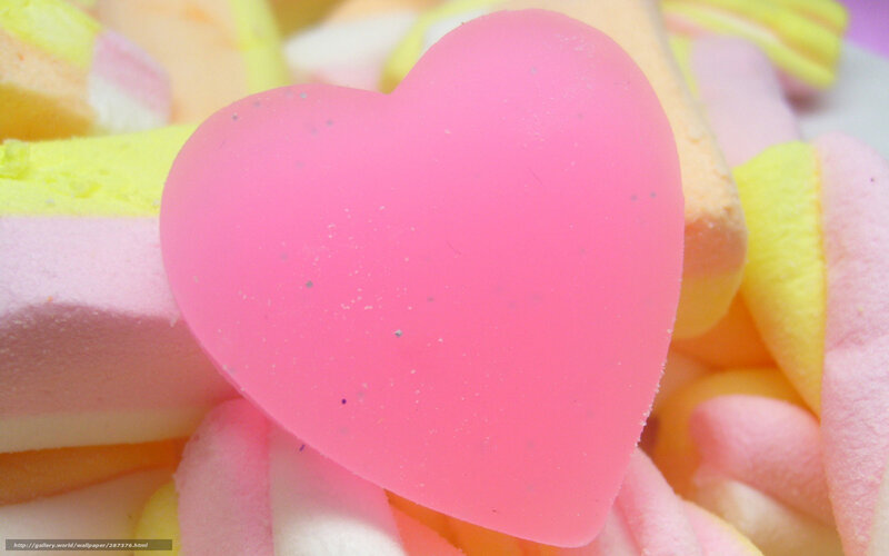 Pink Heart Candy — Sweet, Photograph, Marshmallows