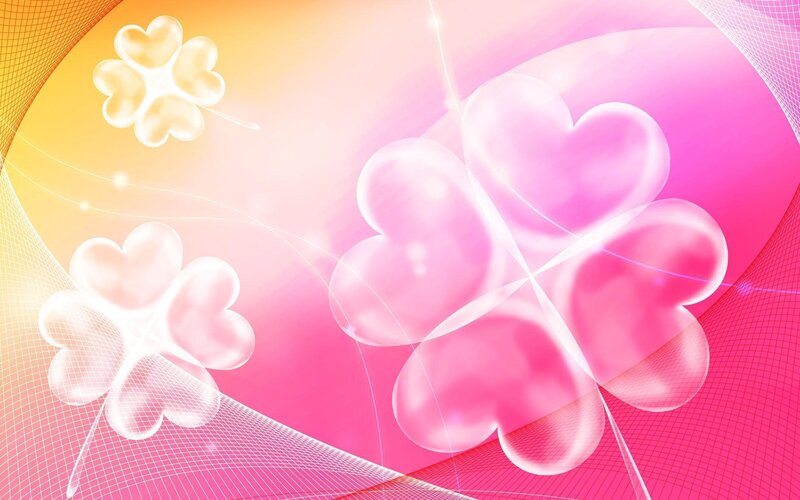 pink heart clover abstract