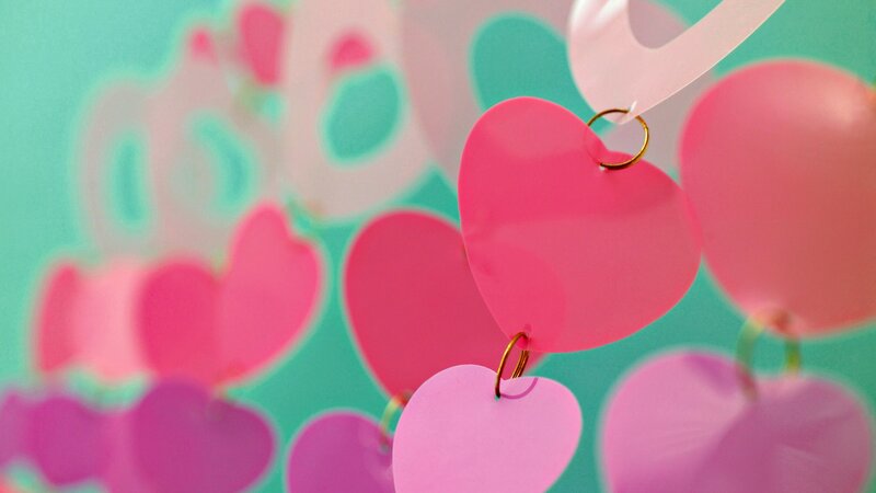 pink heart decorations