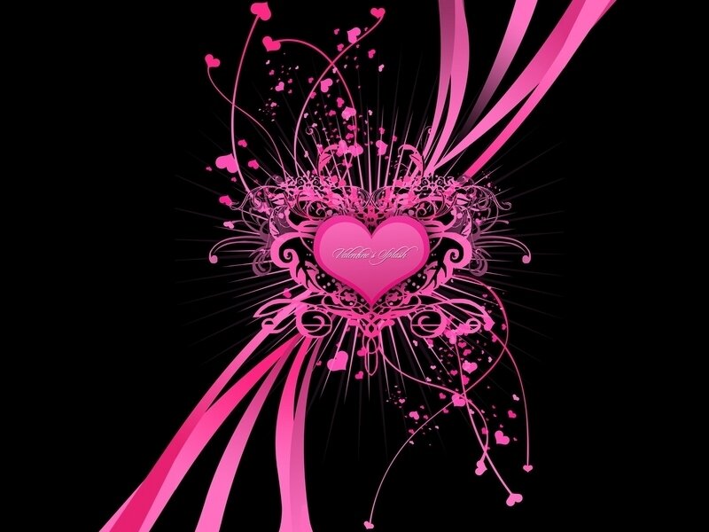 pink heart design wallpaper