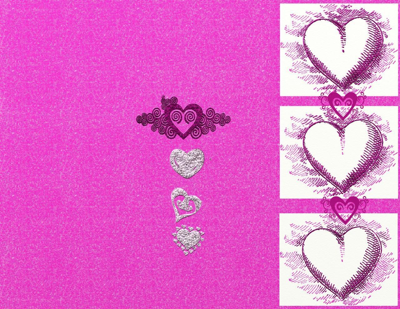 pink heart design wallpaper