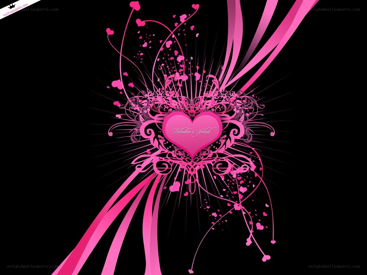 pink heart explosion design