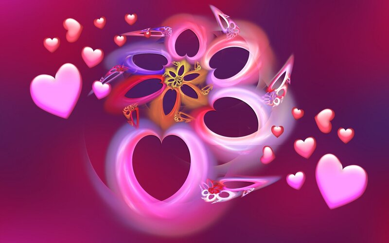Pink Heart Fractal Design