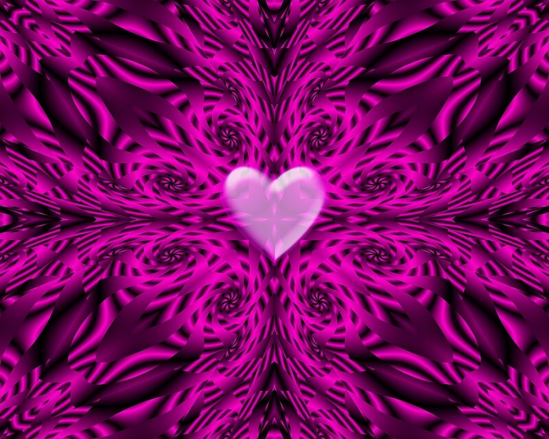 Pink Heart in Fractal Pattern
