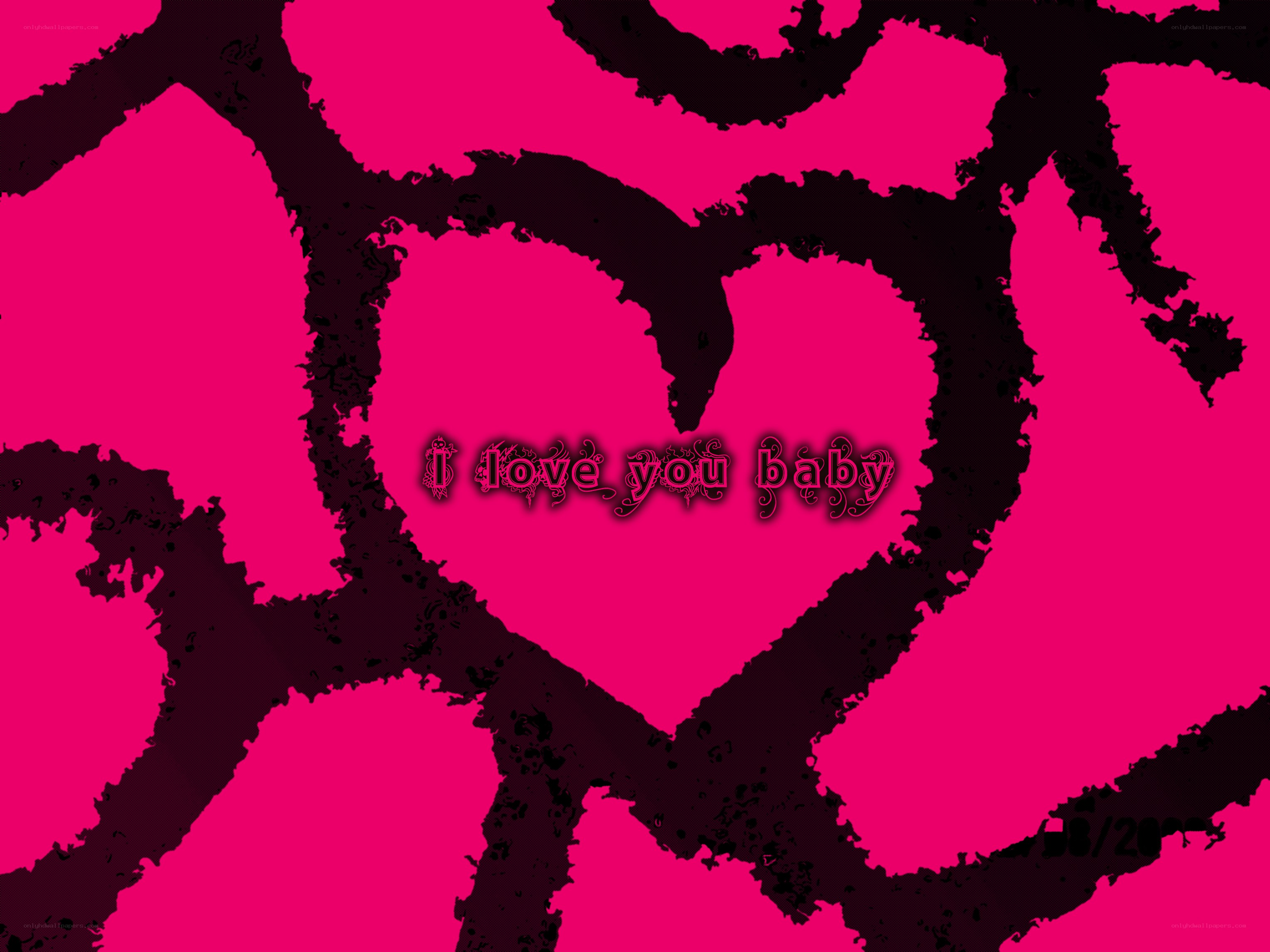 pink heart love message