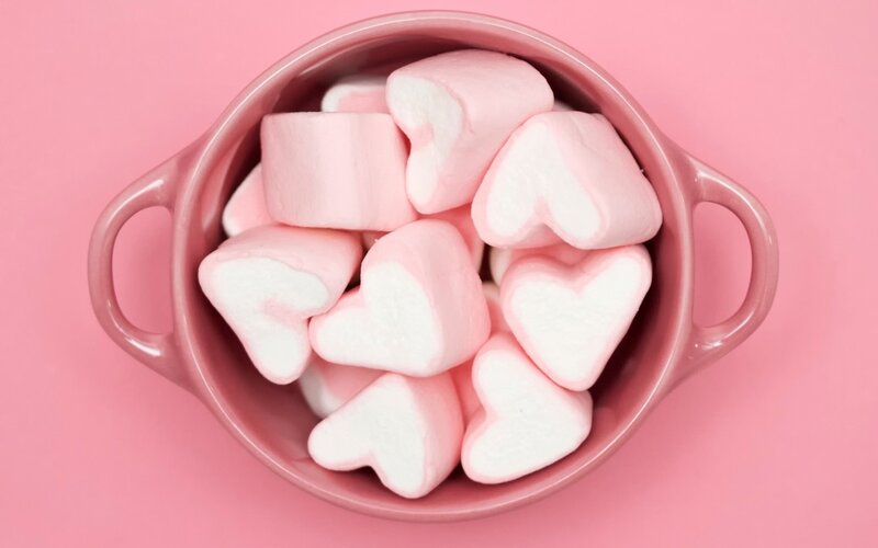 Pink Heart Marshmallows — Sweet, Photograph