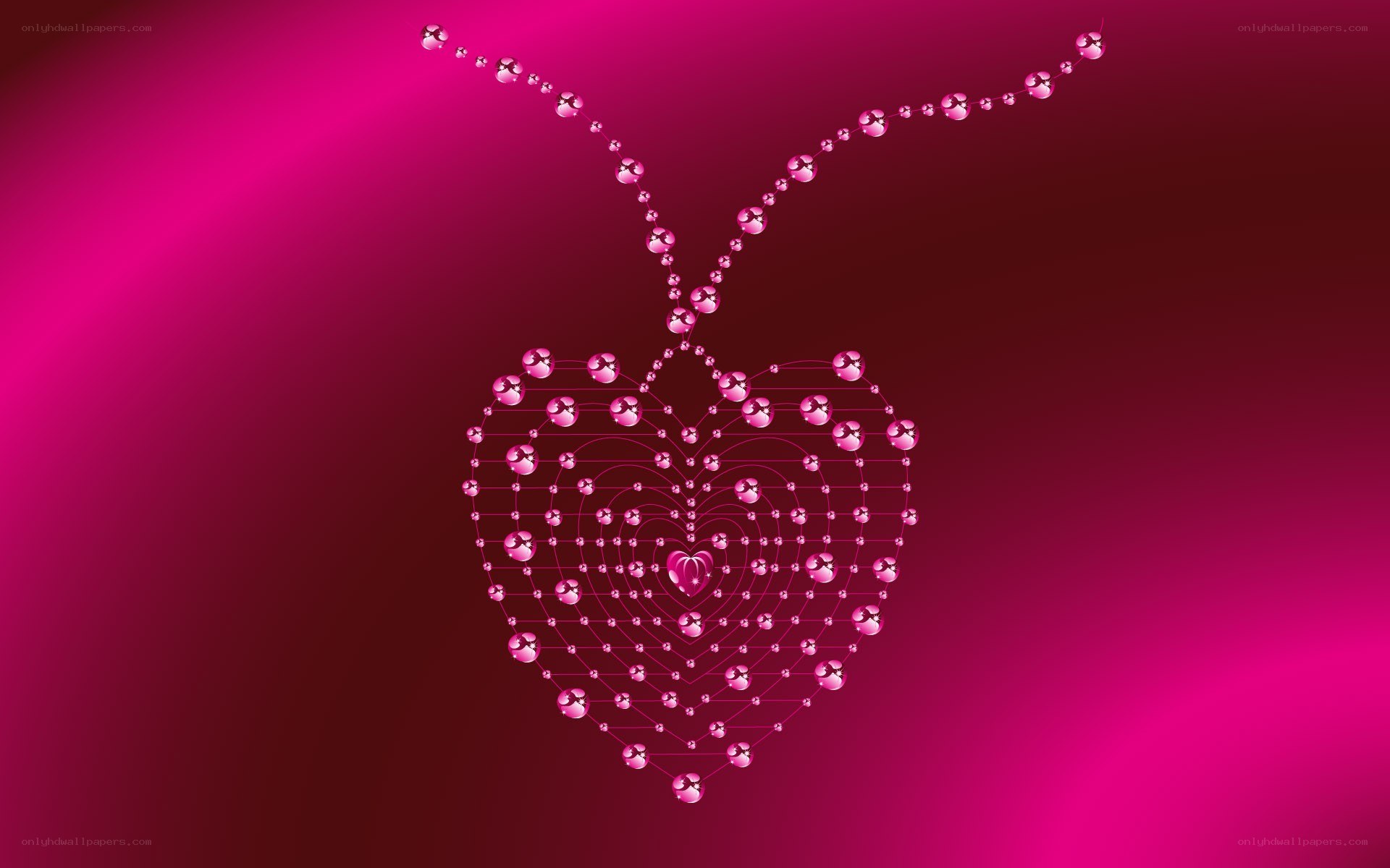 Pink heart necklace design