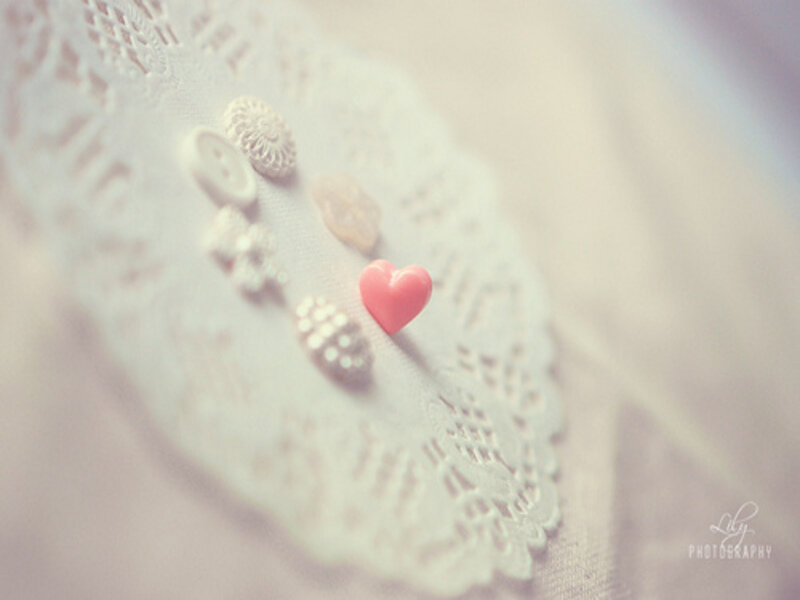 Pink Heart on Doily
