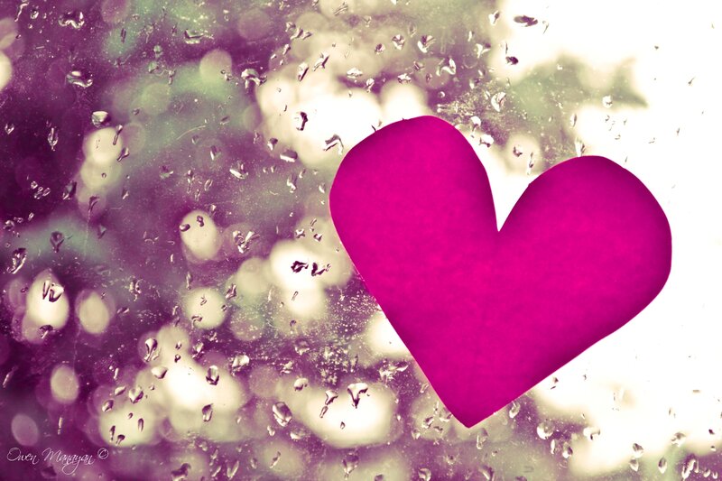 Pink Heart on Glass