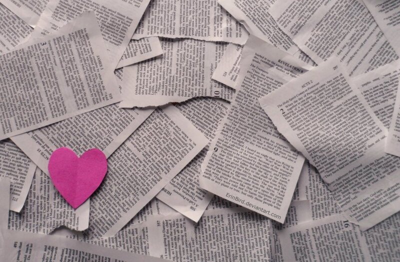 Pink Heart on Paper — White