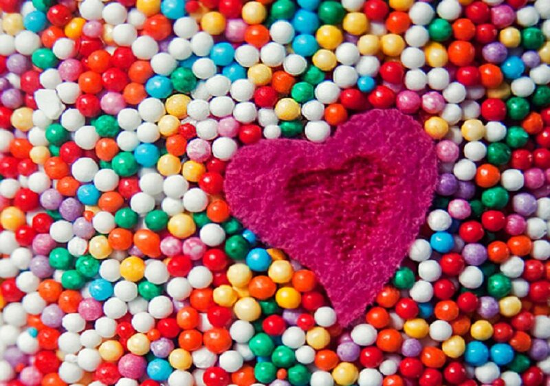 Pink Heart on Sprinkles