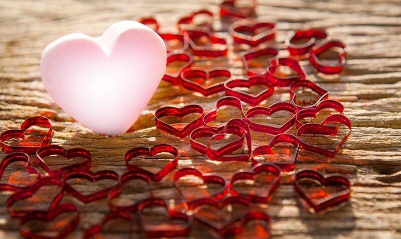 Pink Heart on Wood — Romantic