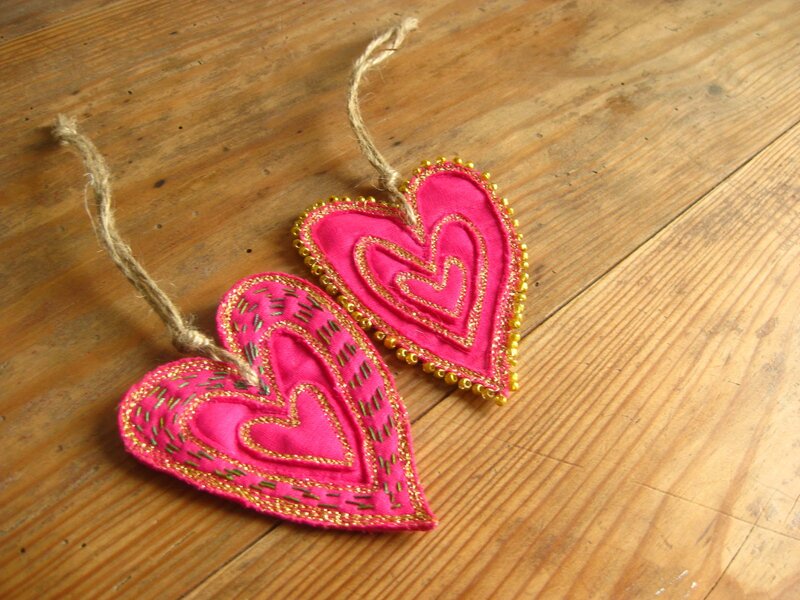 Pink Heart Ornaments — Calm