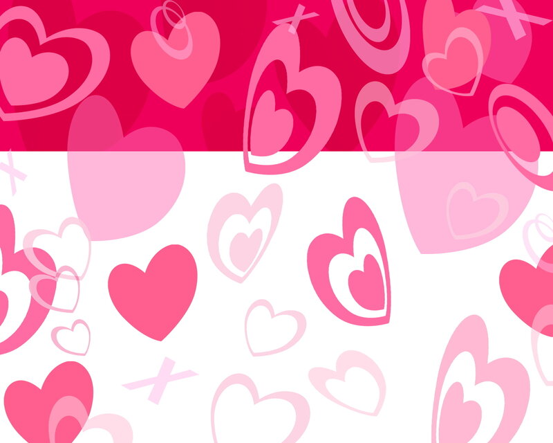 Pink Heart Pattern — Romantic, Vector Art, Hearts, Crosses