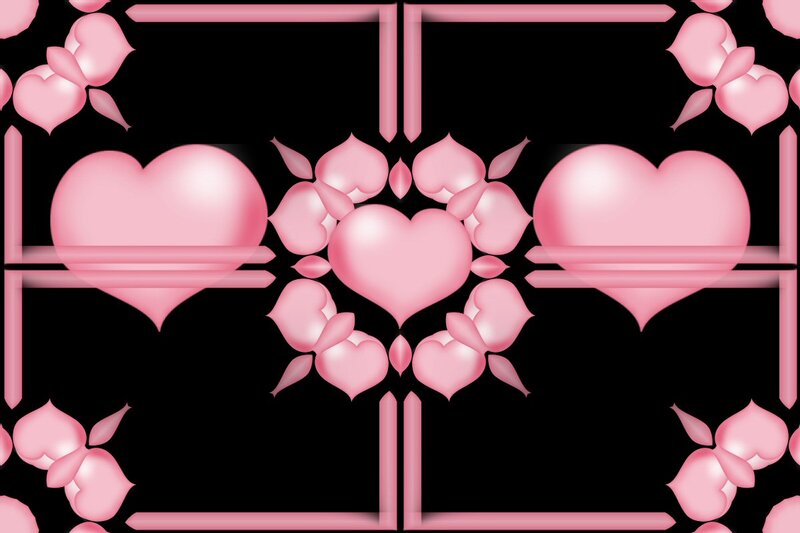 Pink Heart Pattern — Romantic, Vector Art, Hearts