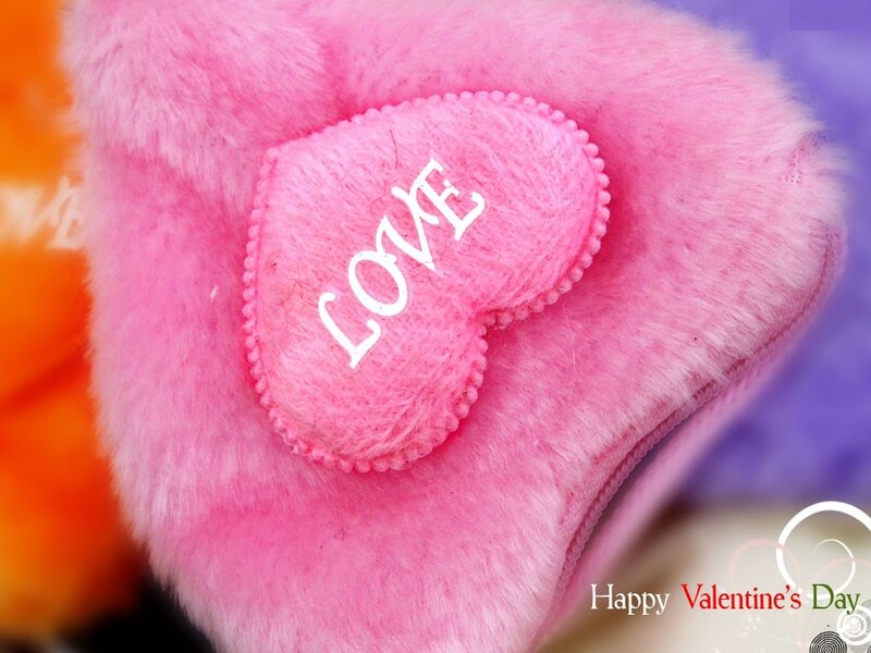 Pink heart plush toy