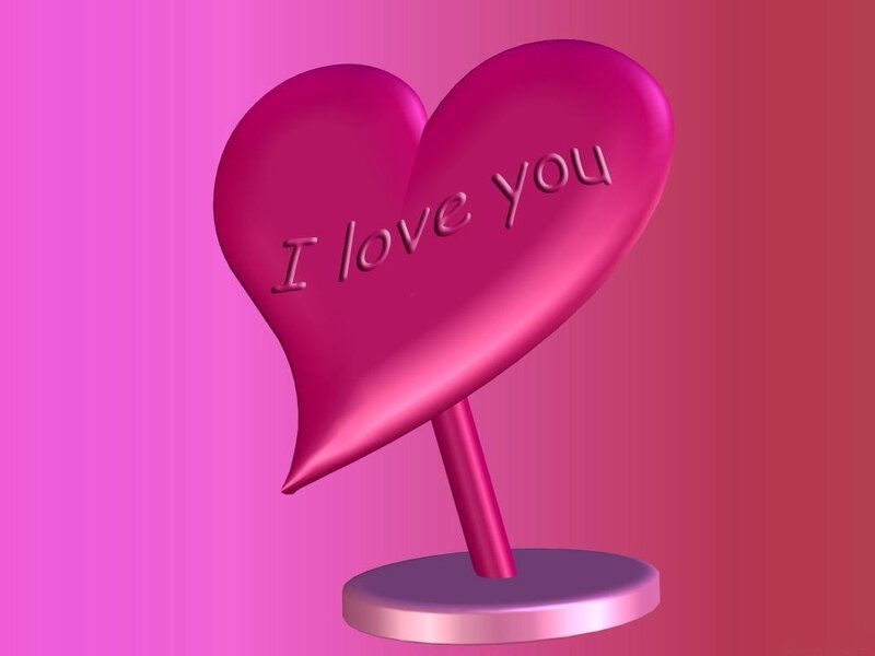 Pink Heart Sculpture — Romantic