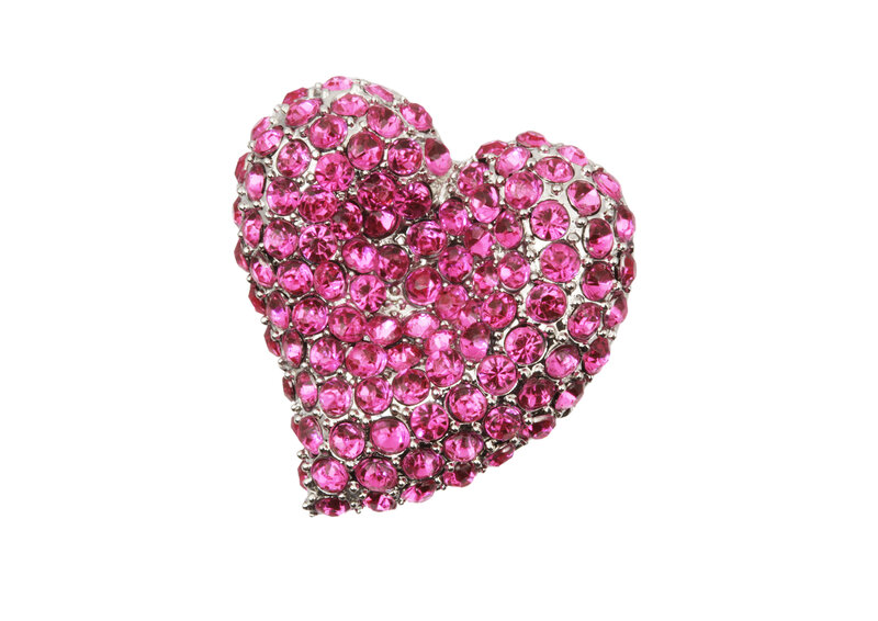Pink Heart-shaped Brooch