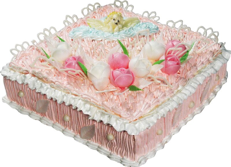 pink heart-shaped cake