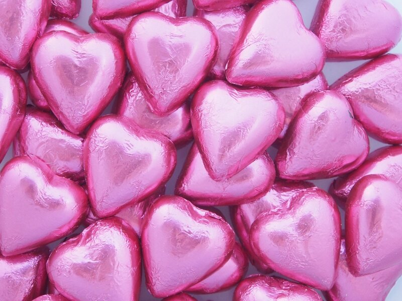 Pink Heart-shaped Chocolates — Festive