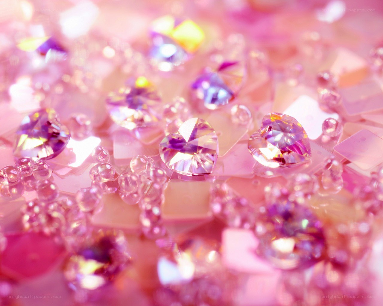 Pink heart-shaped crystals