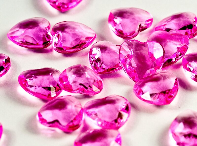 Pink Heart-shaped Gems