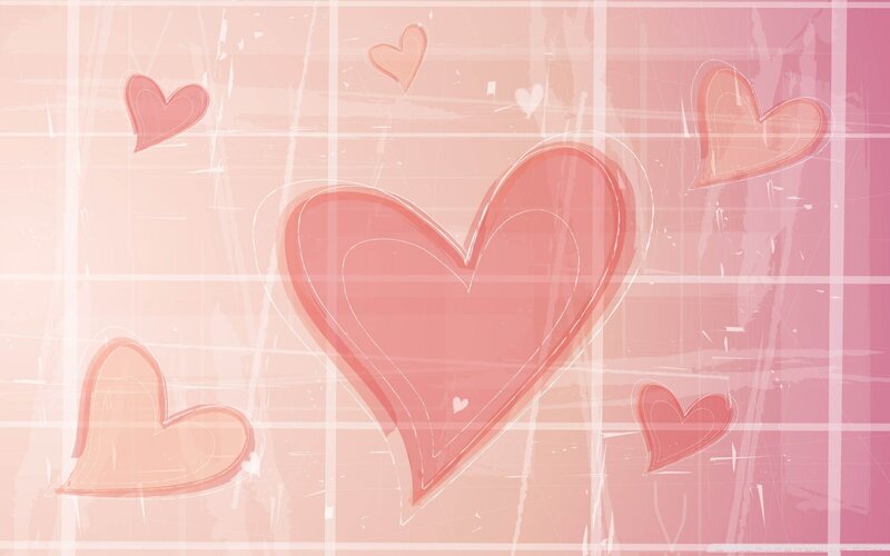 Pink Heart Shapes — Romantic, Digital Art