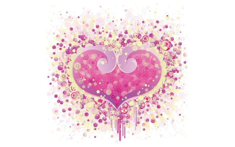 Pink Heart with Circles — Playful