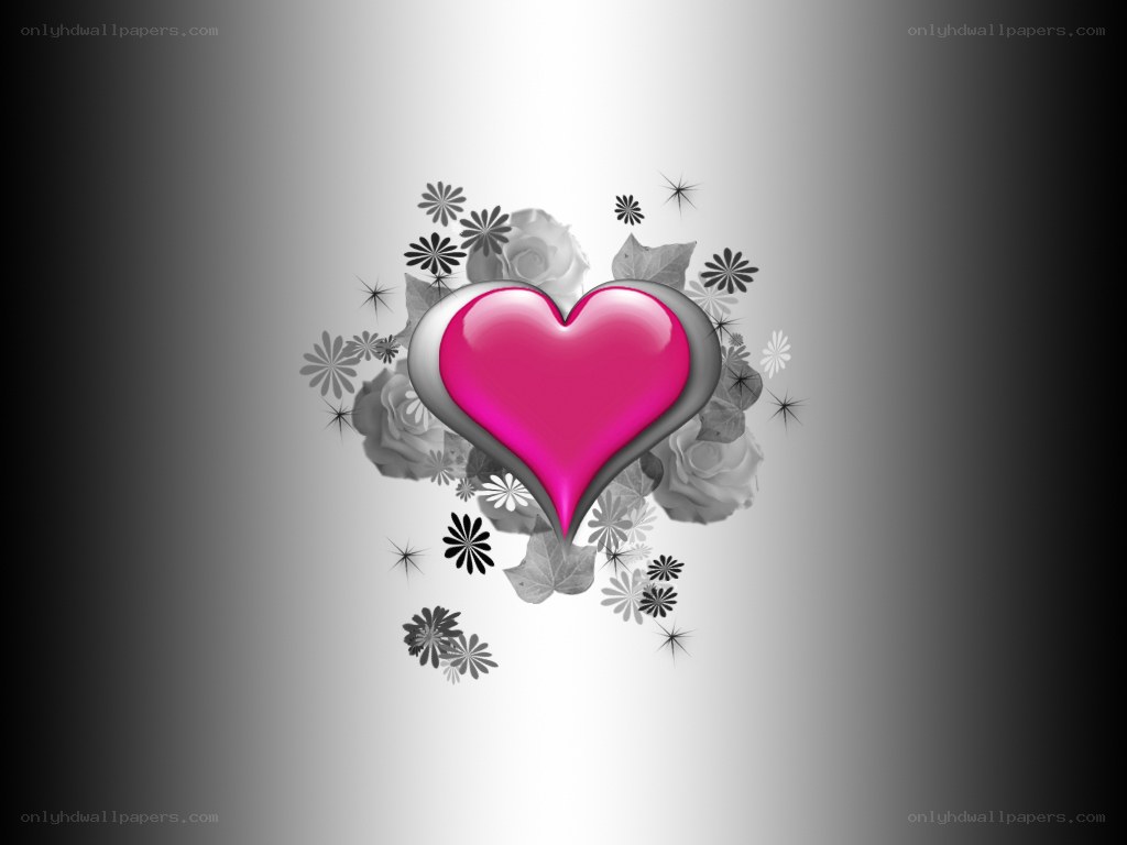 pink heart with floral design