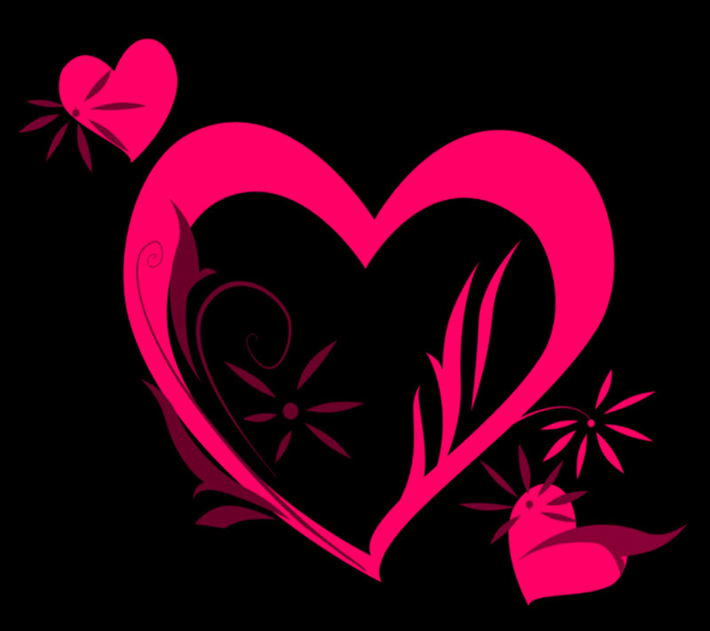 Pink Heart with Floral Design — Romantic