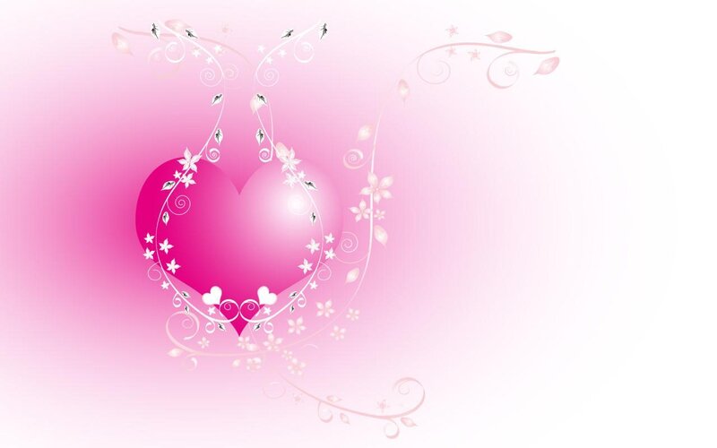 pink heart with floral design
