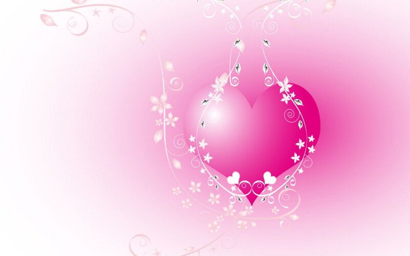 Pink Heart with Floral Vines — Romantic