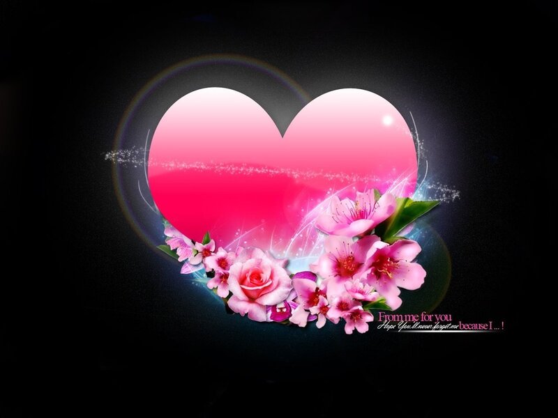 Pink Heart with Flowers — Romantic