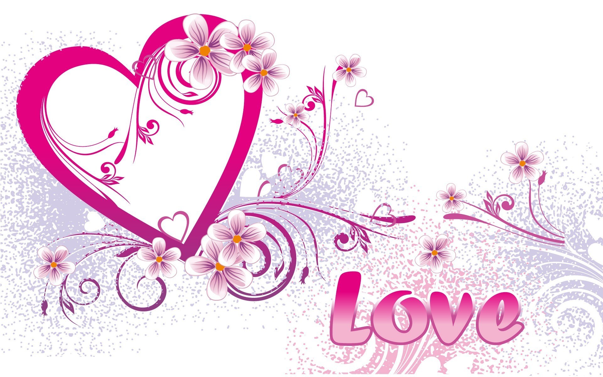 pink heart with flowers