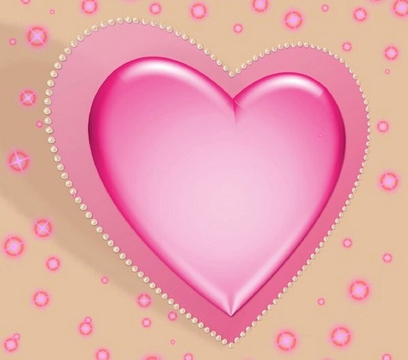 Pink Heart with Pearls