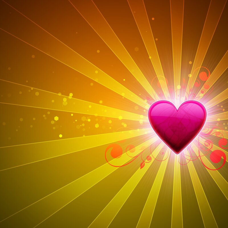 Pink Heart with Rays