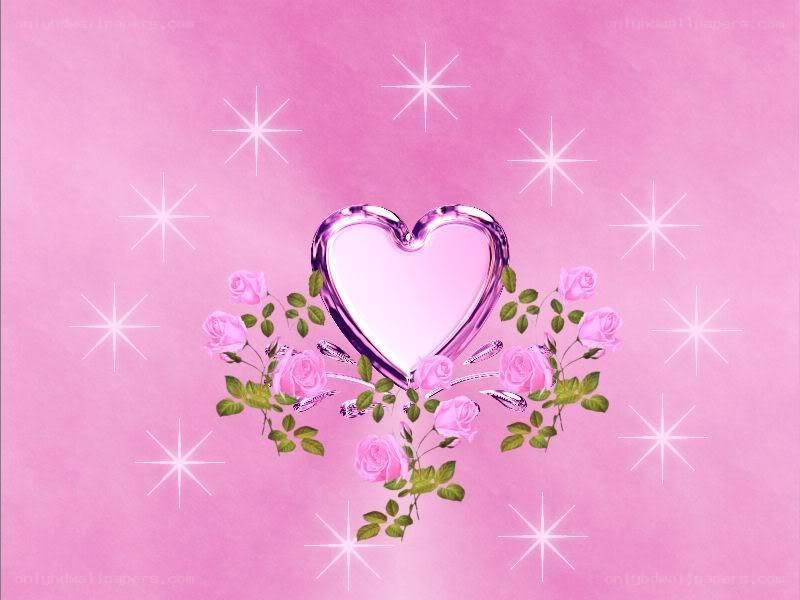 pink heart with roses