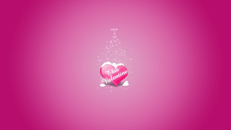 Pink Heart with Snow