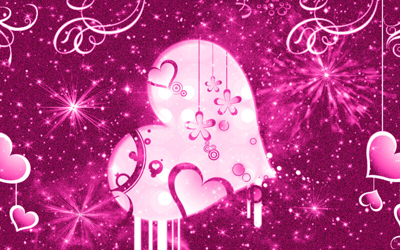 Pink Heart with Sparkles — Festive