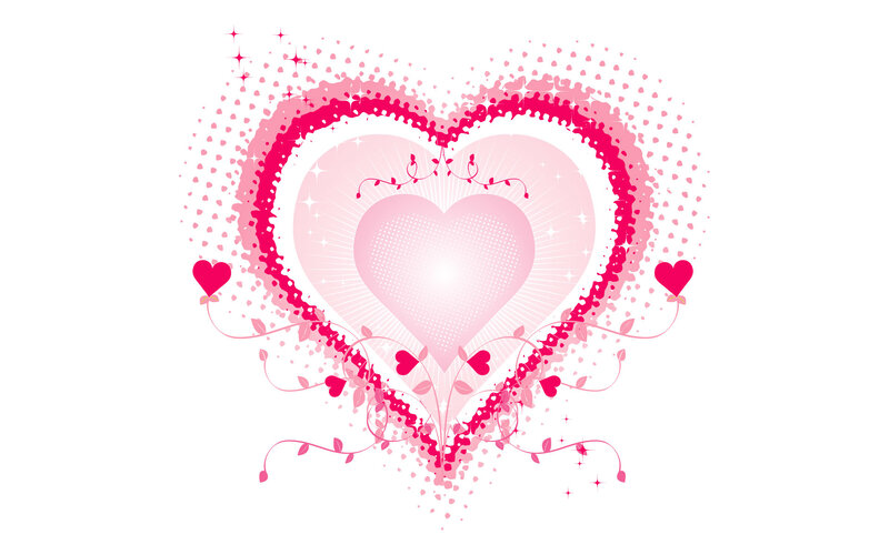 pink heart with sparkles