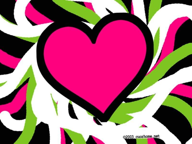 Pink Heart with Stripes — Vibrant