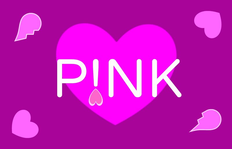 Pink Heart with Text — Purple
